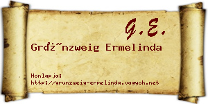 Grünzweig Ermelinda névjegykártya